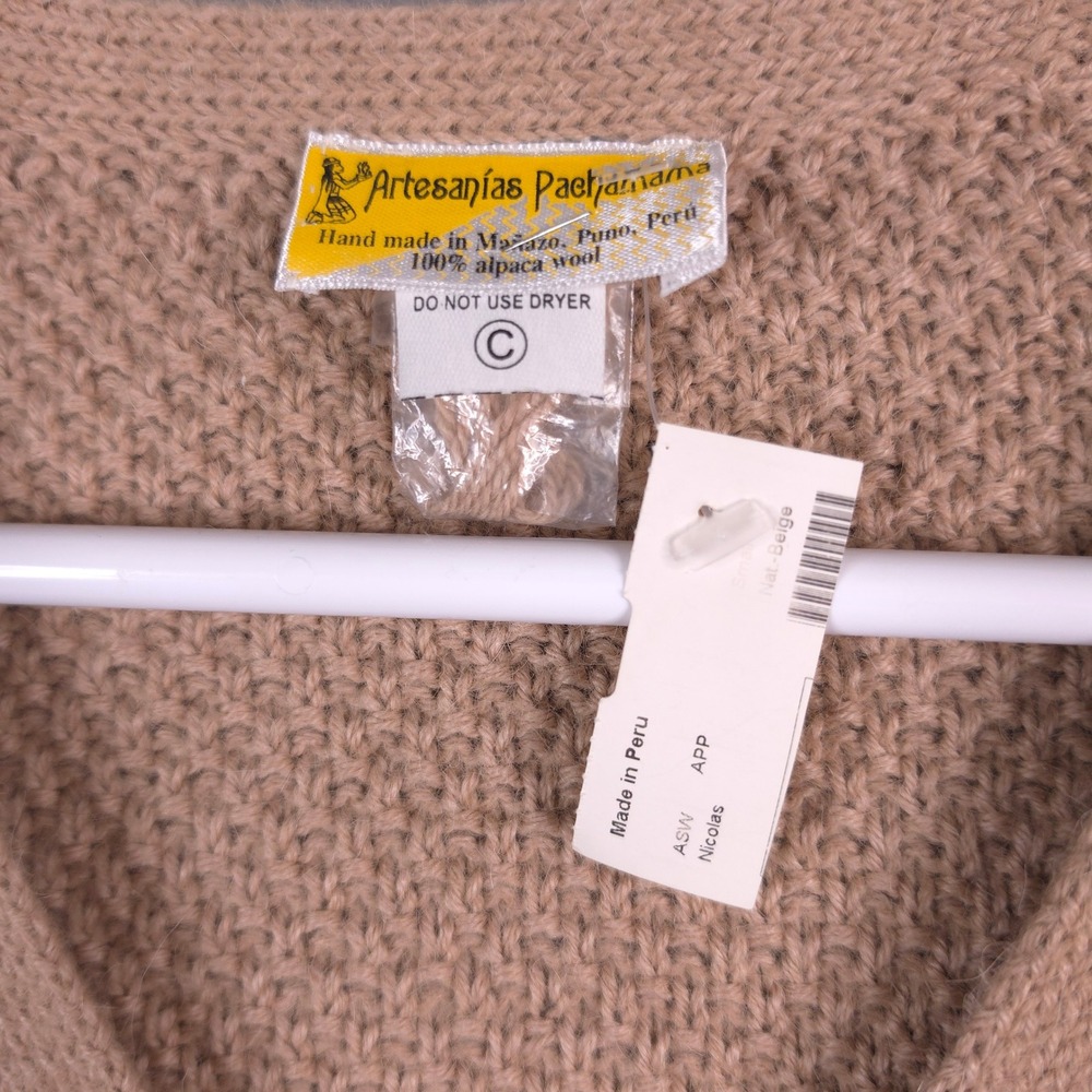 Artesanias Pachamama 100% Alpaca Wool Cardigan Sweater Womens Hand Made In Peru - Picture 3 of 14